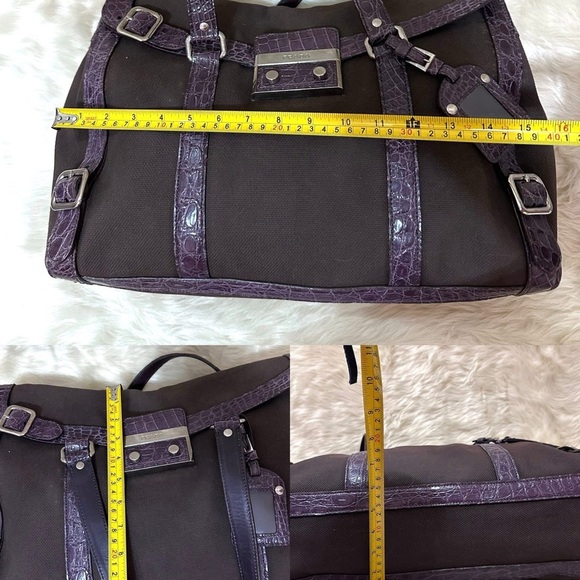 PRADA 
Canapa Cocco Sacca Shoulder Bag Ebano Malva - Picture 7 of 11